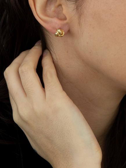 IBB 9ct Gold 8mm Knot Stud Earrings, Gold - view 2, Gold