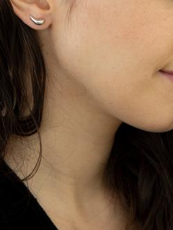 IBB 9ct White Gold Stud Earrings, White - view 2, Silver