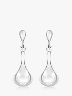 IBB 9ct White Gold Bell Drop Earrings, White Gold, White Gold