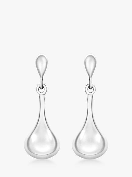 IBB 9ct White Gold Bell Drop Earrings, White Gold, White Gold