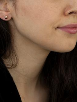 IBB 9ct Gold Ball Stud Earrings, 6mm, Rose Gold - view 2, Rose Gold