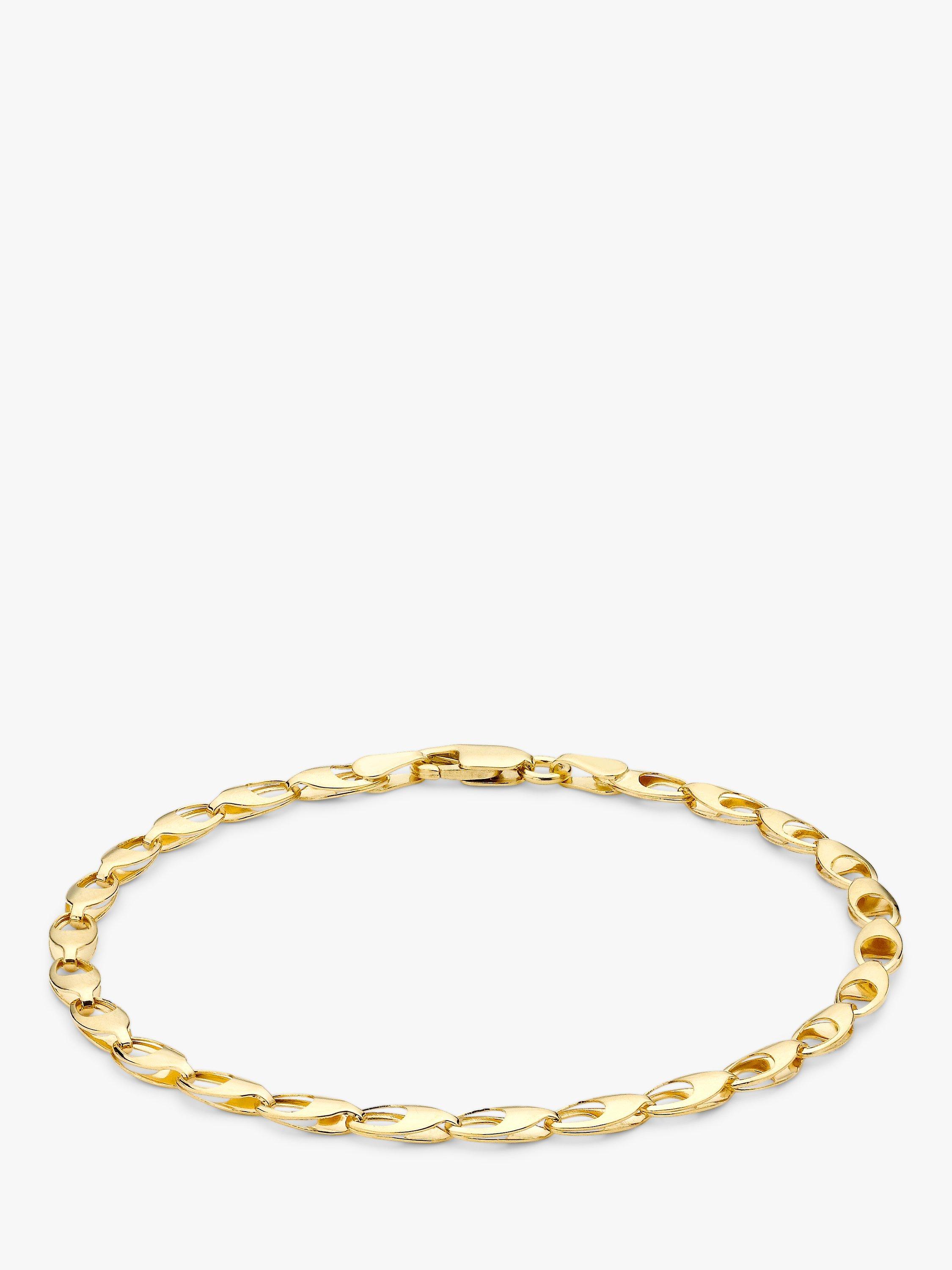 Product image 1 of 4, which shows IBB 9ct Gold Oval Link Bracelet, Gold