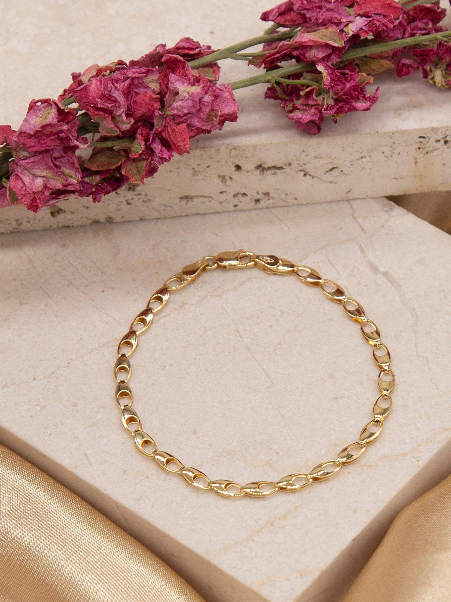 Product image 3 of 4, which shows IBB 9ct Gold Oval Link Bracelet, Gold