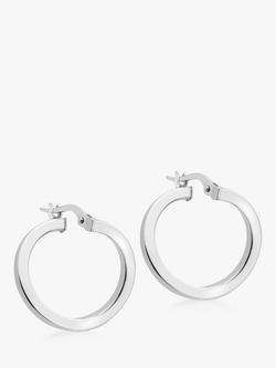 IBB 9ct White Gold Creole Earrings, White, White