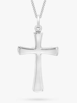 IBB 9ct White Gold Plain Cross Pendant, White Gold, White