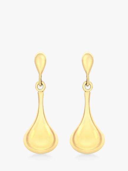 IBB 9ct Gold Bell Drop Earrings, Gold, Gold