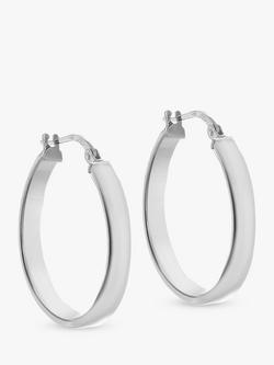 IBB 9ct White Gold Hoop Earrings, White Gold, White Gold