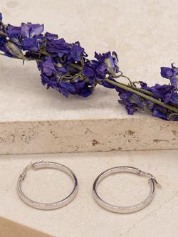 IBB 9ct White Gold Hoop Earrings, White Gold - view 2, White Gold