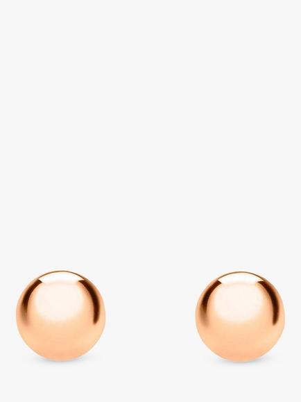 IBB 9ct Gold Ball Stud Earrings, 5mm, Rose Gold, Rose Gold