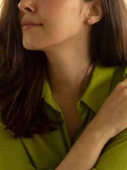 IBB 9ct Gold Knot Stud Earrings, Rose Gold - view 2, Rose Gold