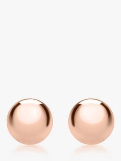 IBB 9ct Gold Ball Stud Earrings, Rose Gold, Rose Gold