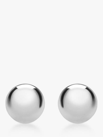 IBB 18ct Gold Ball Stud Earrings, 3mm, White Gold