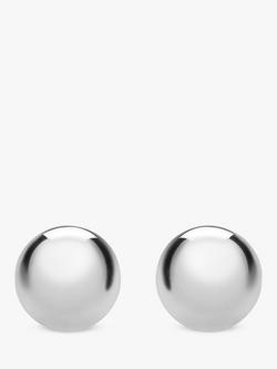 IBB 18ct White Gold Ball Stud Earrings, White Gold