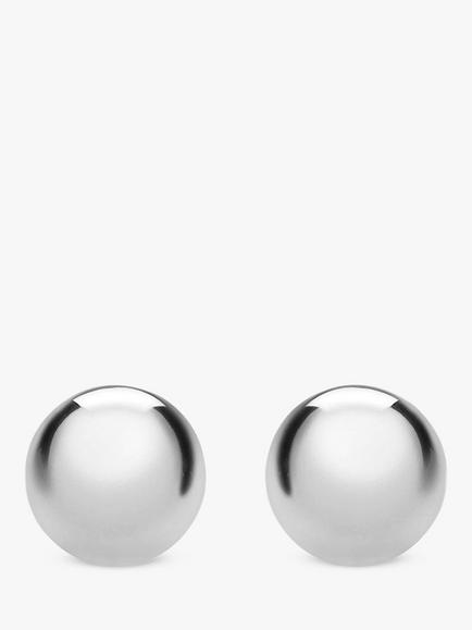 IBB 18ct White Gold Ball Stud Earrings, White Gold