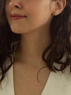 IBB 18ct White Gold Ball Stud Earrings - view 2, White Gold