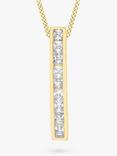 IBB 9ct Gold Cubic Zirconia Bar Drop Slider Pendant, Gold