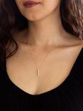 IBB 9ct Gold Cubic Zirconia Bar Drop Slider Pendant, Gold