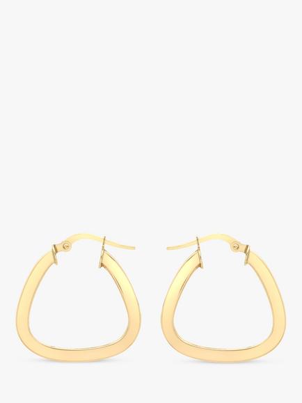IBB 9ct Yellow Gold Triangle Shaped Creole Earrings, Gold, Gold