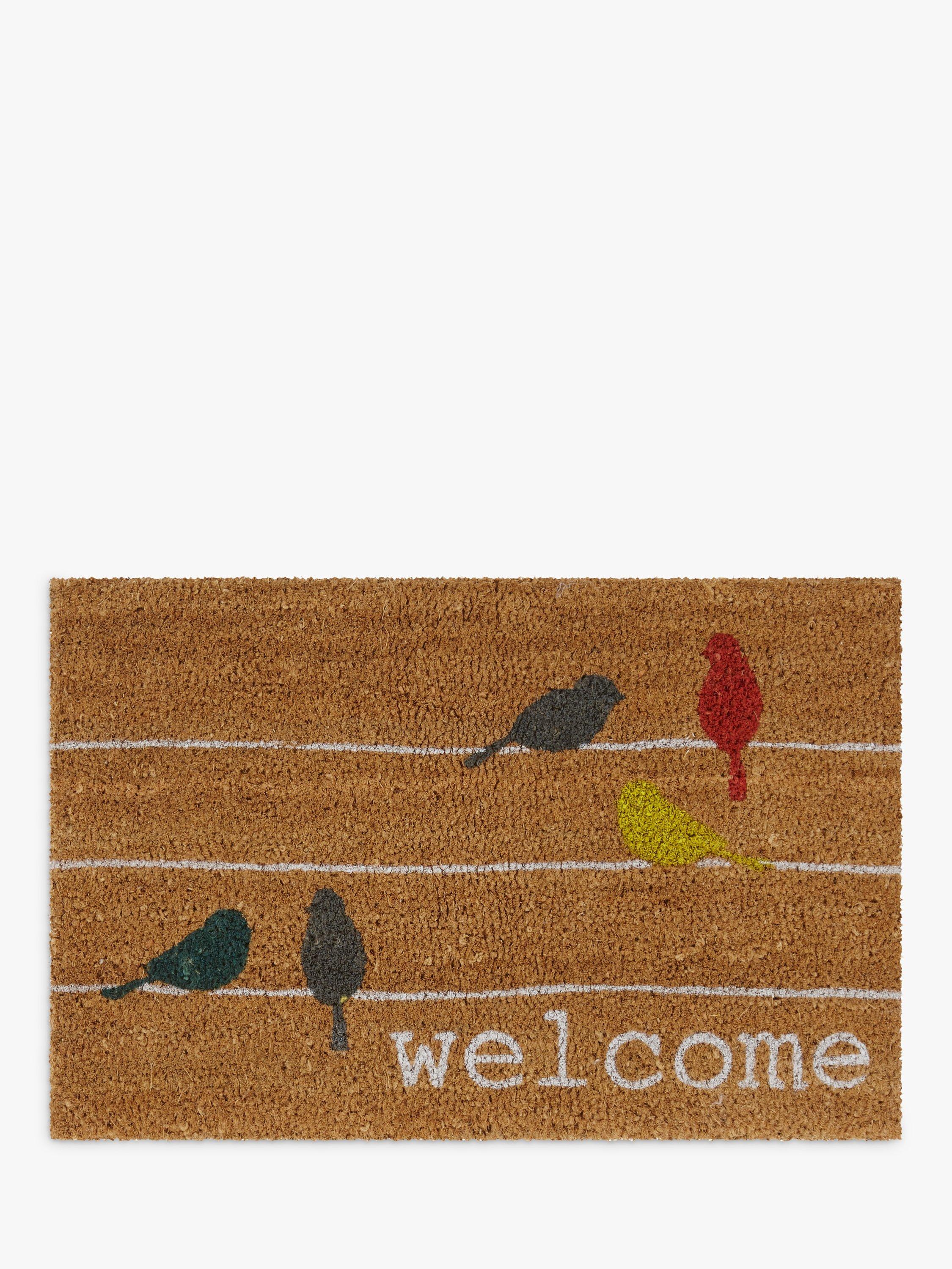 John Lewis & Partners Birds on a Wire Door Mat, Multi