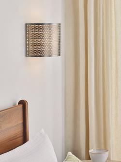 John Lewis Meena Wall Light - view 2, Brushed Steel