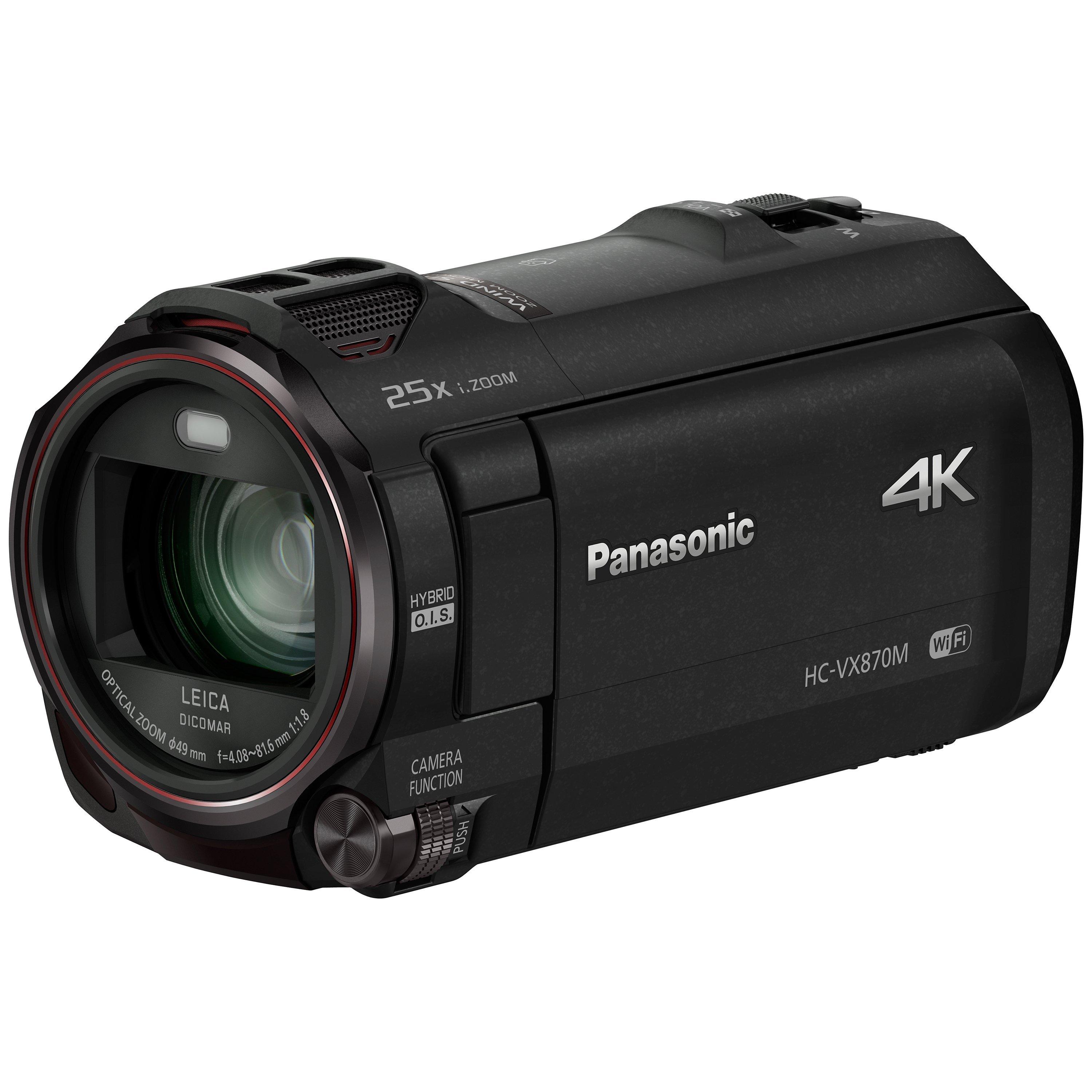 Panasonic HC-VX870EB-K 4K Camcorder with Leica Dicomar Lens, Wireless Twin Camera, Built-In Wi-Fi and 3" Wide LCD Monitor