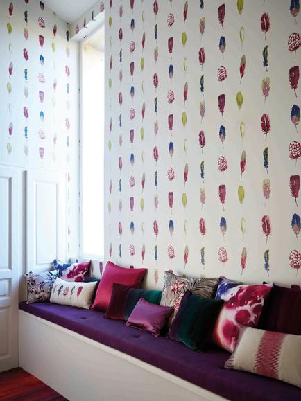 Harlequin Limosa Wallpaper - view 2, Indigo/Mustard/Stone
