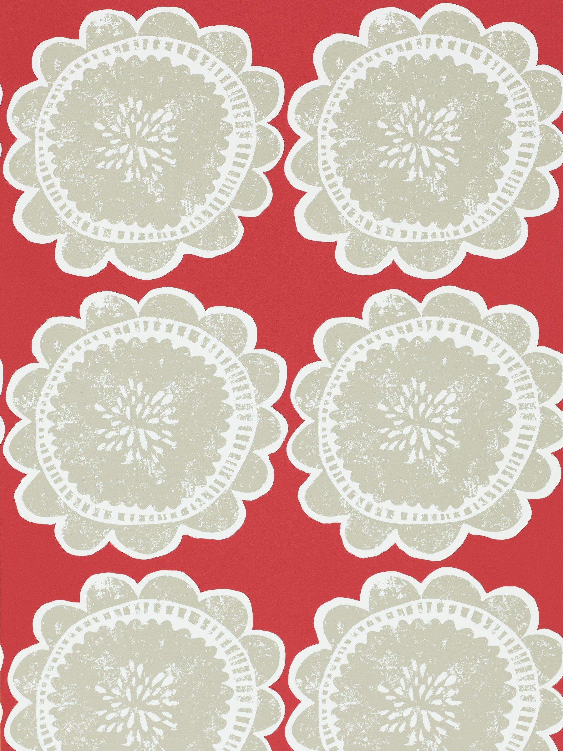 Scion Lotta Wallpaper, Poppy/Biscuit, 111098