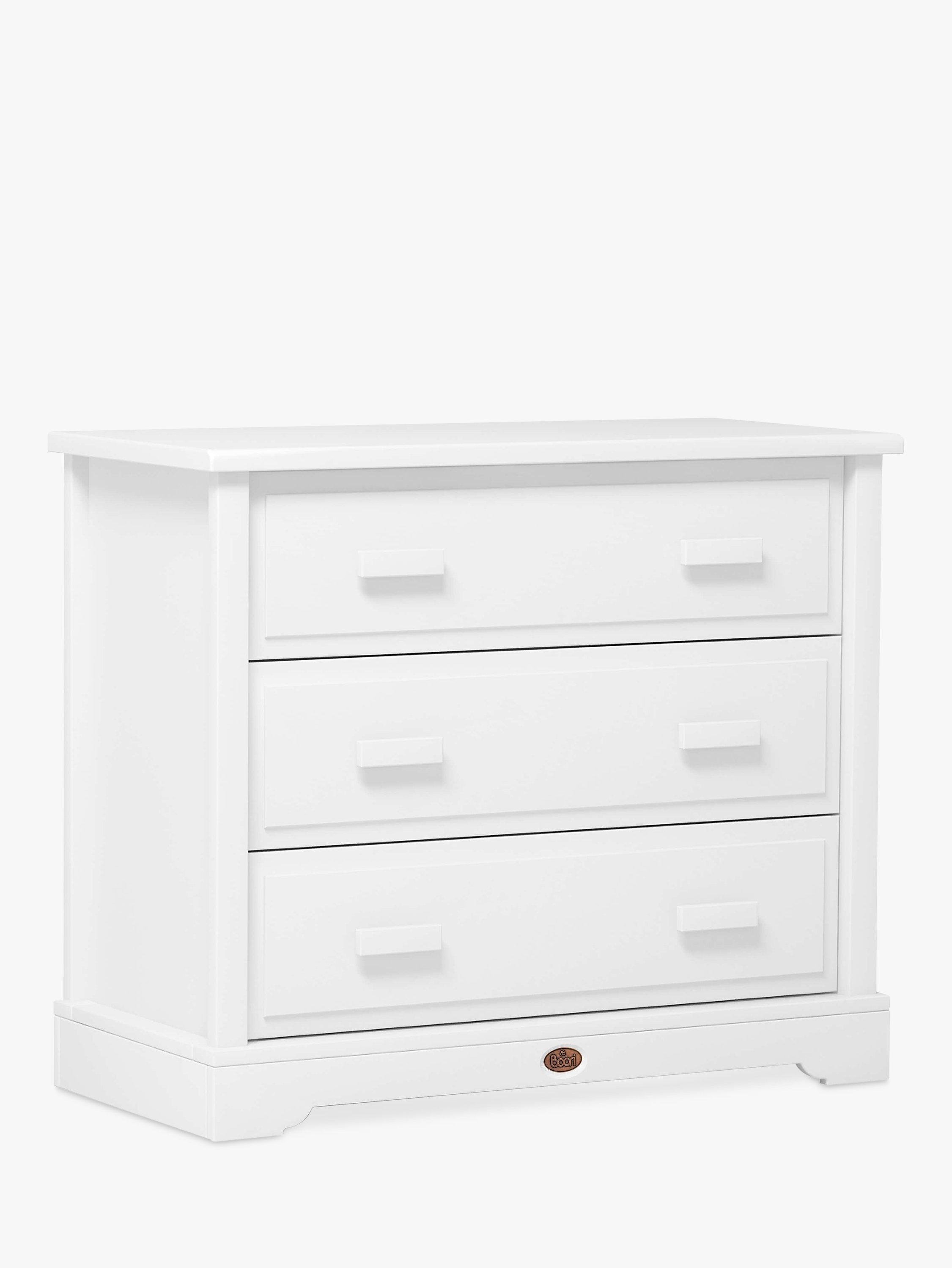 Boori 3 Drawer Dresser with Squared Changing Tray, White