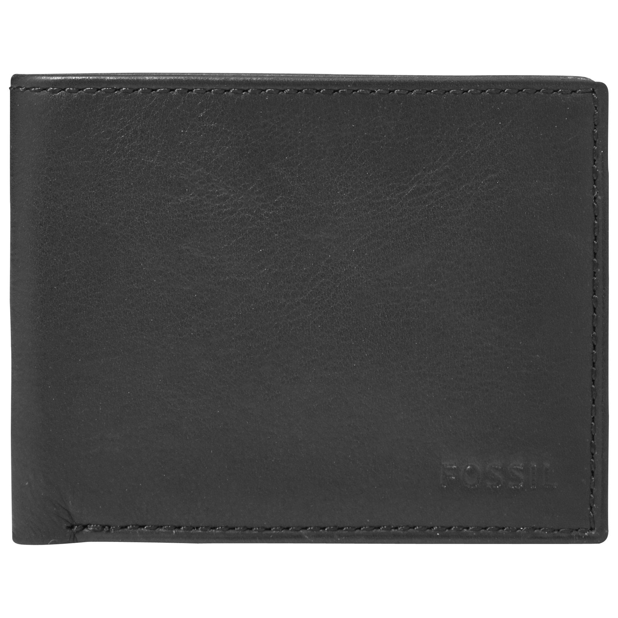 Fossil Ingram Leather Bifold Wallet with ID Window, Black