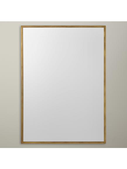 John Lewis Ivey Rectangular Wall Mirror, 101 x 76cm, Brass