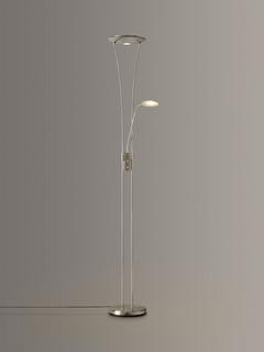 John Lewis Levity LED Uplighter/Reading Floor Lamp, Satin Nickel