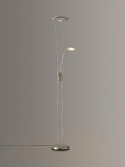 John Lewis Levity LED Uplighter/Reading Floor Lamp, Satin Nickel