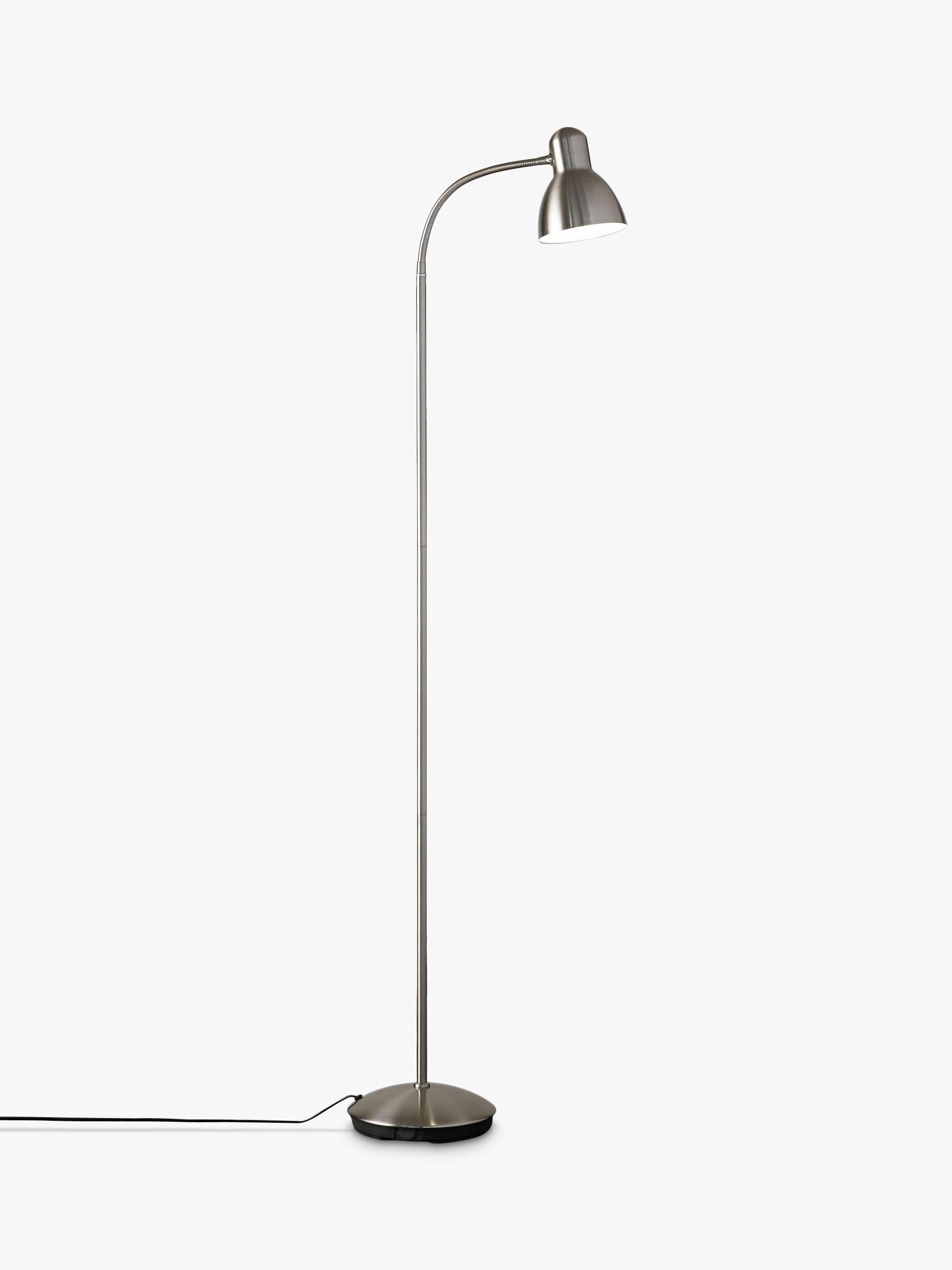 John Lewis ANYDAY Mykki LED Floor Lamp Satin Nickel
