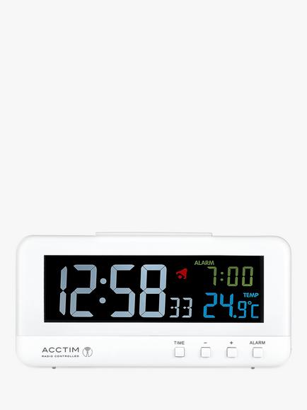 Acctim Radio Controlled LCD Digital Alarm Clock, White - view 2, White