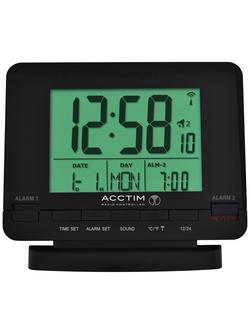 Acctim Radio Controlled Couples Digital Alarm Clock, Black, Black