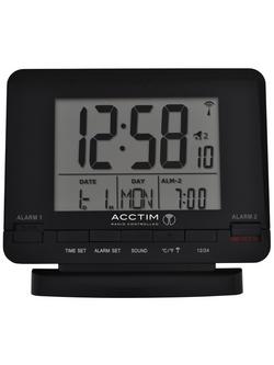 Acctim Radio Controlled Couples Digital Alarm Clock, Black - view 2, Black