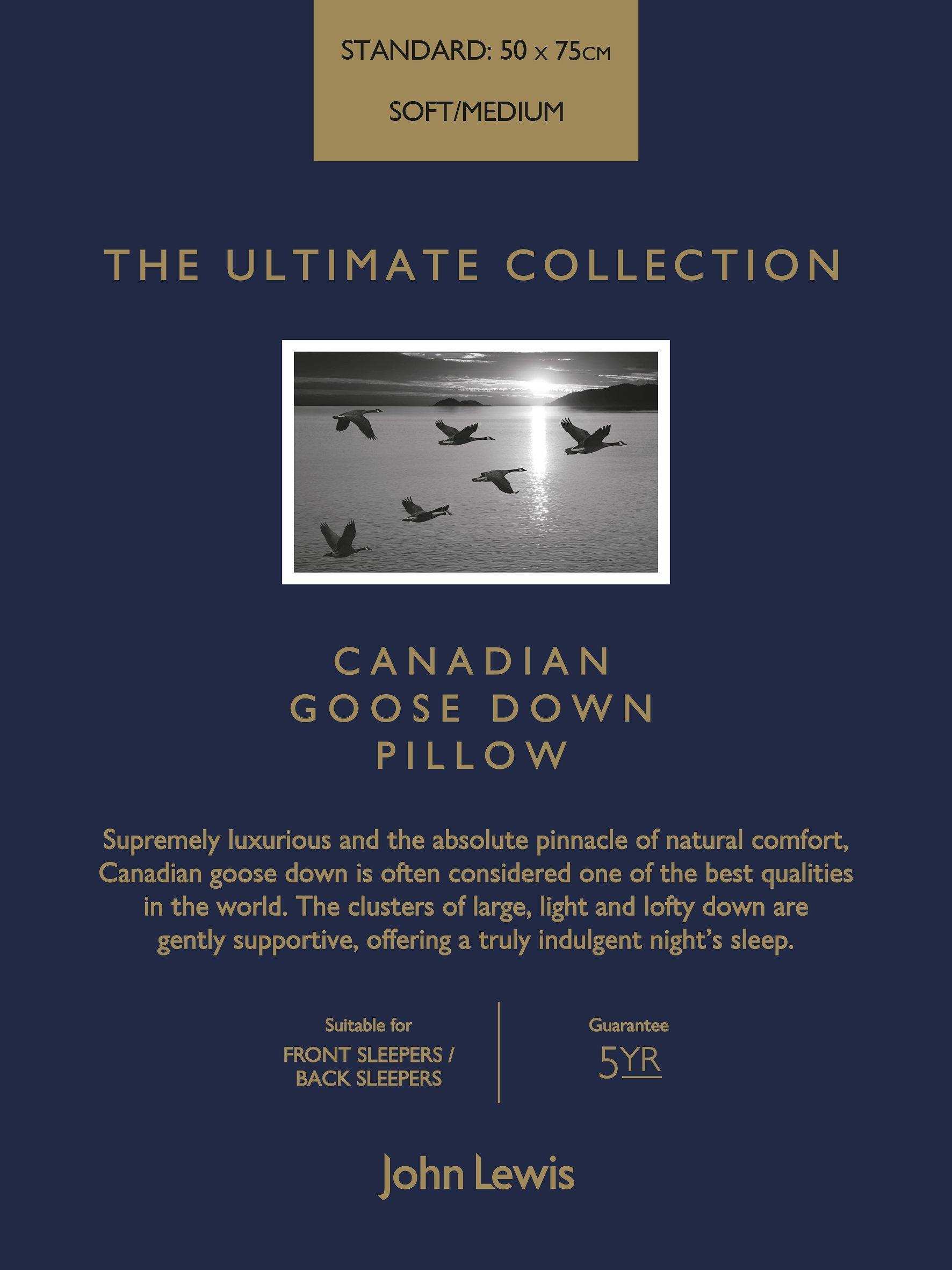 John Lewis Partners The Ultimate Collection Canadian Goose Down Standard Pillow Soft Medium