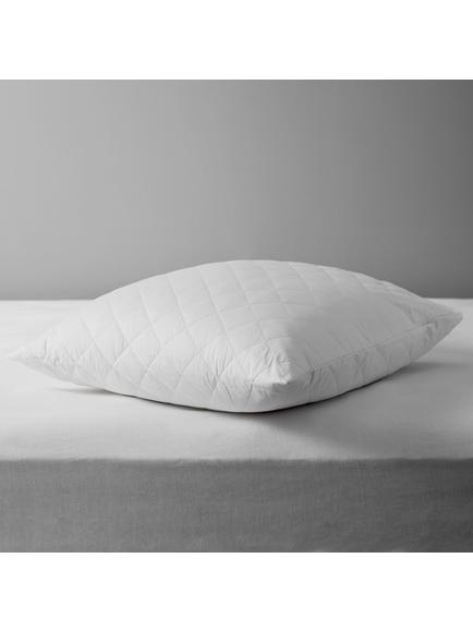 John Lewis Natural Cotton Quilted Square Pillow Protector, White