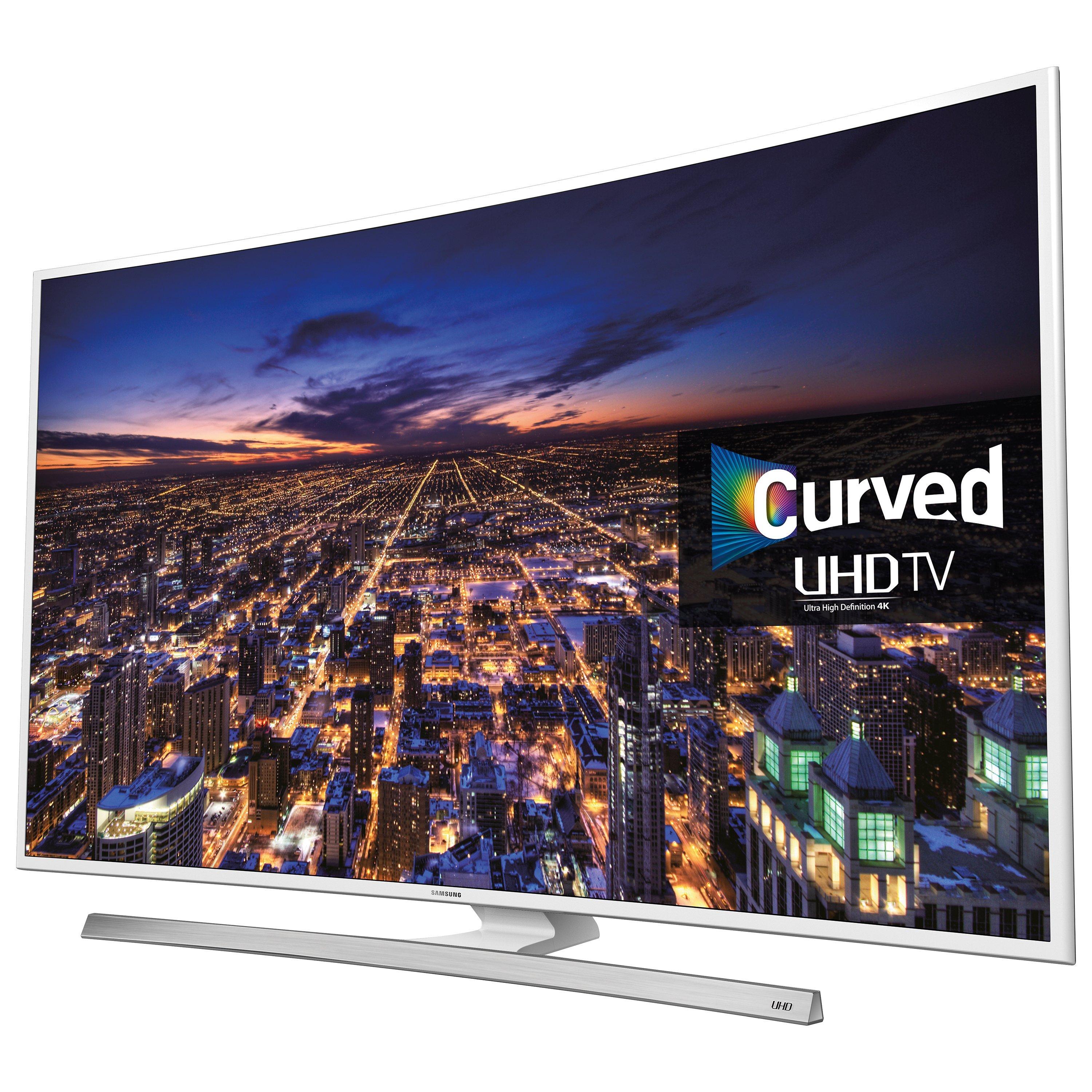 Samsung UE55JU6510 Curved HDR 4K Ultra-HD Smart TV, 55" with Freeview HD/freesat HD, Built-In Wi-Fi and Intelligent Navigation, White