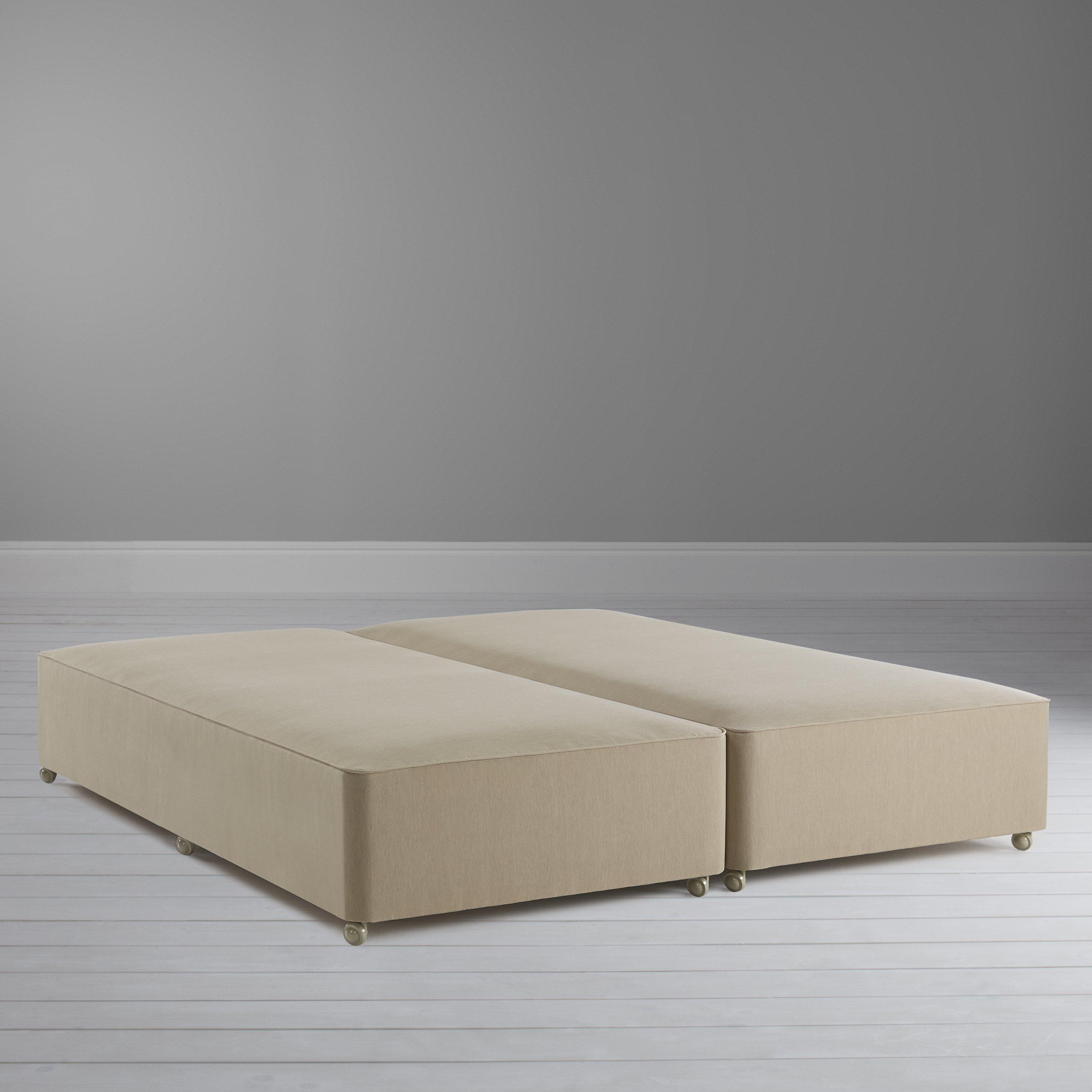 John Lewis Partners Luxury True Edge Divan Base Pebble Canvas Super King Size