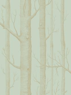 Cole & Son Woods Wallpaper, Metallic Gold On Duck Egg