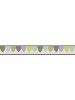 Cole & Son Scaramouche Wallpaper Border, Purples & Greens On Cream