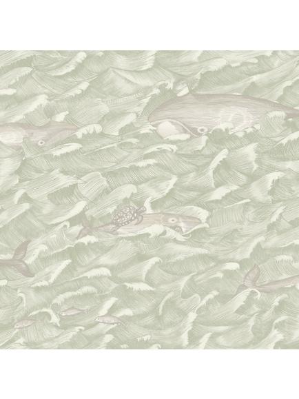 Cole & Son Melville Wallpaper, Stone & Soft Olive