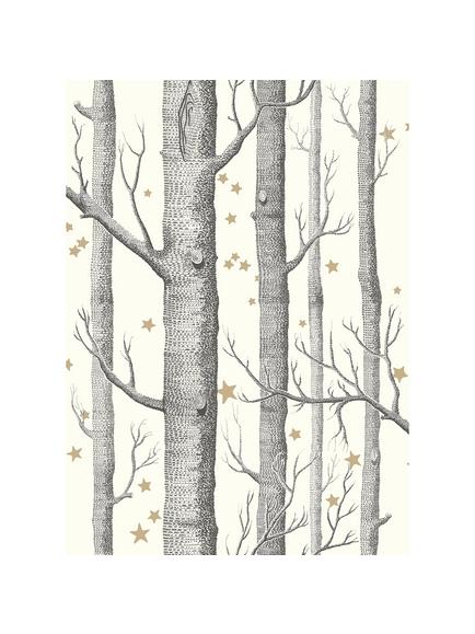 Cole & Son Woods & Stars Wallpaper, Black & White