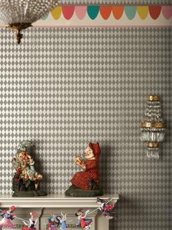Cole & Son Titania Wallpaper - view 2, Metallic Pewter On Soot