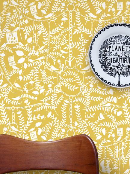 Mini Moderns We Had Everything Wallpaper - view 2, Mustard, Rrmm02mu