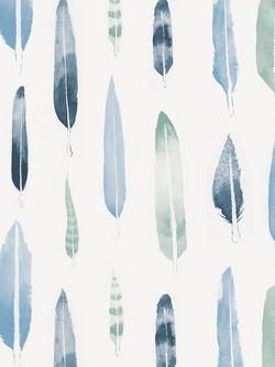 Mini Moderns Feathers Wallpaper, Blue, Axdpt024cb