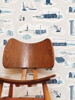 Mini Moderns Dungeness Wallpaper - view 2, Denim, Azdpt023wd