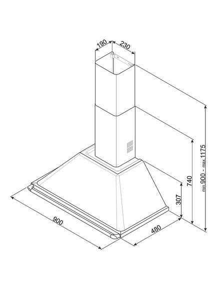 Smeg Victoria KT90 90cm Chimney Cooker Hood - view 2, Cream