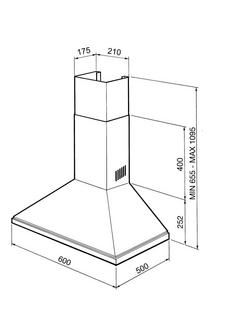 Smeg KSED65XE 60cm Chimney Cooker Hood, Stainless Steel - view 2, Stainless Steel